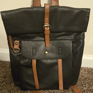 Stylish Black and Brown Men's Backpack